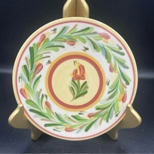 Gail Pittman Pottery Siena Hand Painted Trivet Flower